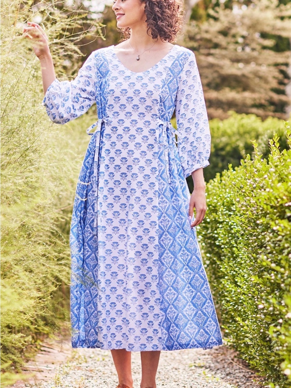 April Cornell Indigo Mori Midi Dress